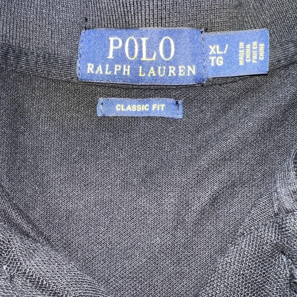 Polo Ralph Lauren Polo Shirt XL Black/Purple Pony 100% cotton School Preppy